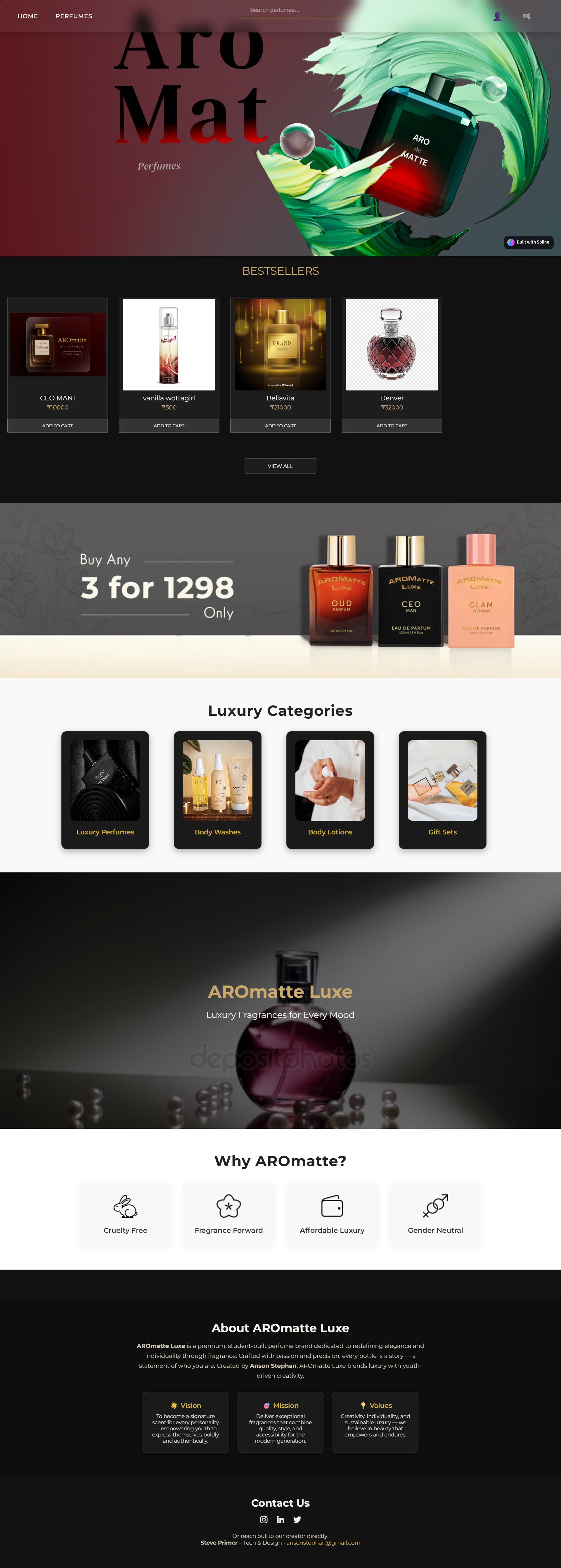 Aromatte Luxe main project view